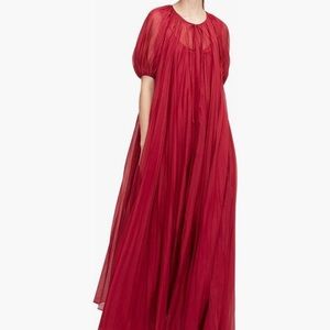 Elegant Red Evening Gown Rebecca Taylor hibiscus red